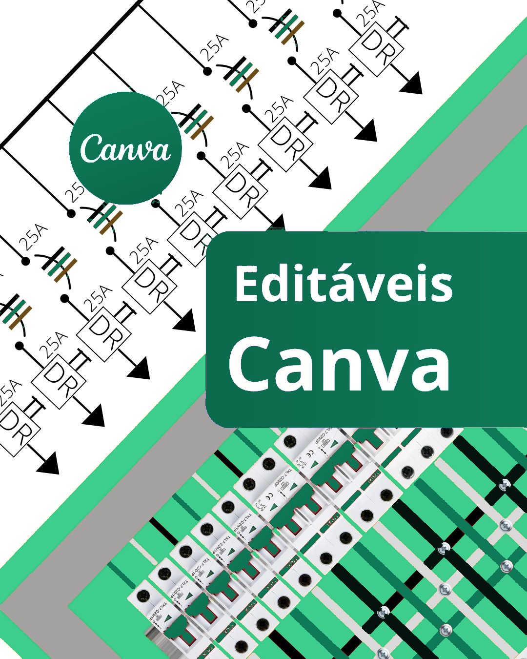 Coleção de desenhos elétricos editáveis no Canva